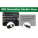 EXPANDABLE GARDEN HOSE 100FT WITH 10-FUNCTION NOZZLE - BLACK SILVER - Brand New