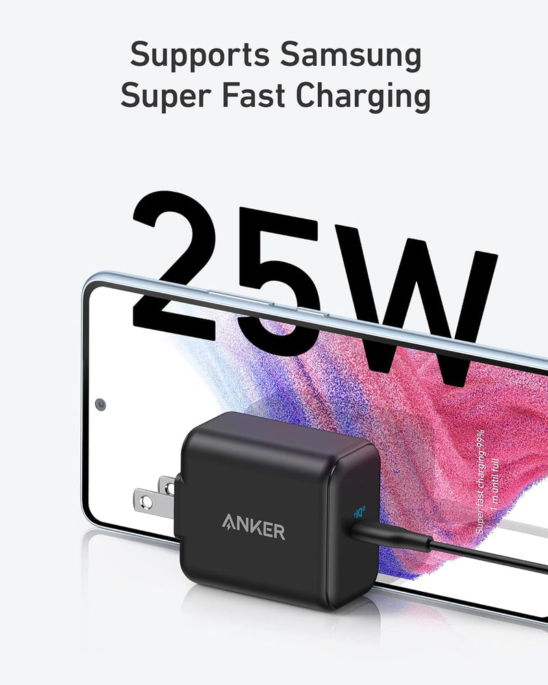 ANKER 25W USB C Super Fast Charger, 312 Charger A2058,Cable Not Included - BLACK - Like New