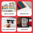 IRIS USA 2-Pack, 3-Drawer Medium Plastic Stacking Desktop Organizer, White - Brand New