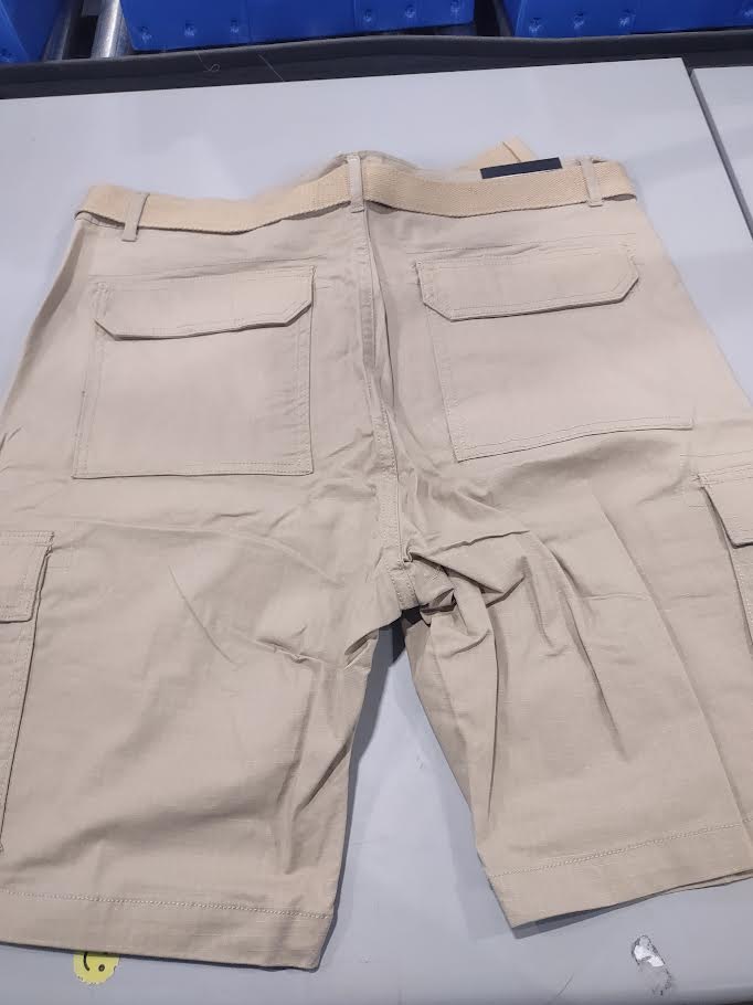 RUGGED TRAIL STRETCH FABRIC, CARGO SHORTS - SIZE: MEN 36 - LIGHT KHAKI - Brand New