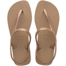 HAVAIANAS WOMEN'S SLIM FLIP FLOP SANDALS SIZE WOMEN 7 ROSE GOLD - Brand New