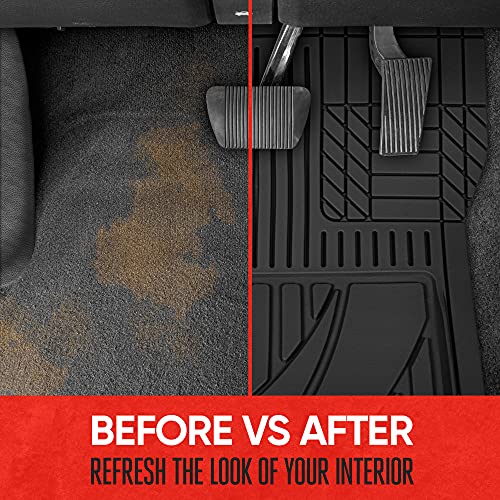 Motor Trend FlexTough™ Advanced Rubber Car Floor Mats Heavy Duty - Black - Like New