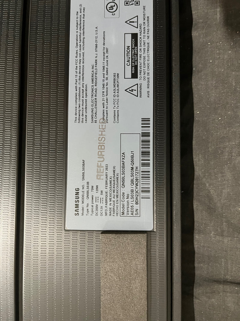 For Parts: Samsung 50" Class QLED 4k TV QN50LS03BAFXZA CRACKED SCREEN