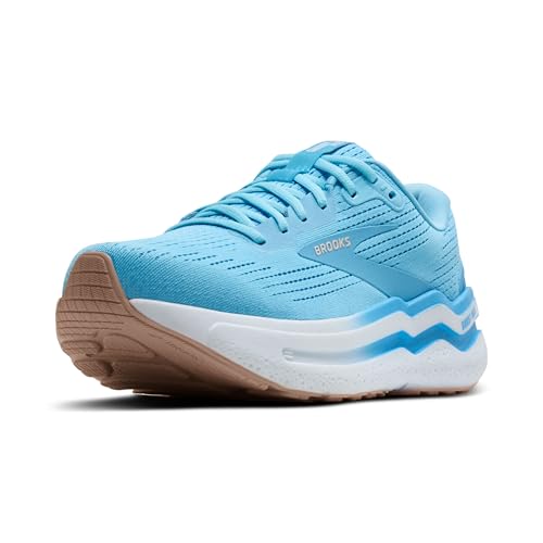 1204201B460 BROOKS WOMEN GHOST MAX 2 NEUTRAL BALTIC SEA/BONNIE BLUE/PEACH 9.5 - Like New