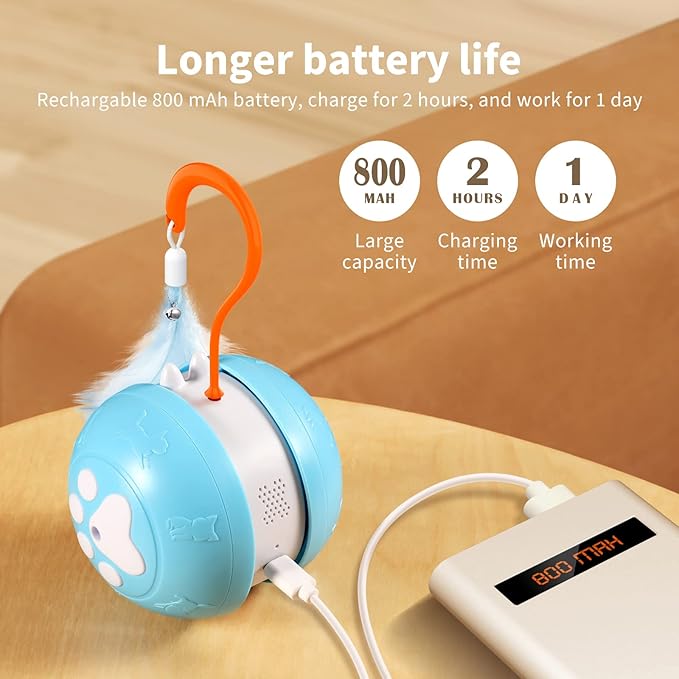 VEPNANLINE CAT TOYS FOR INDOOR CATS AUTOMATIC INTERACTIVE CAT LASER - BLUE - Like New