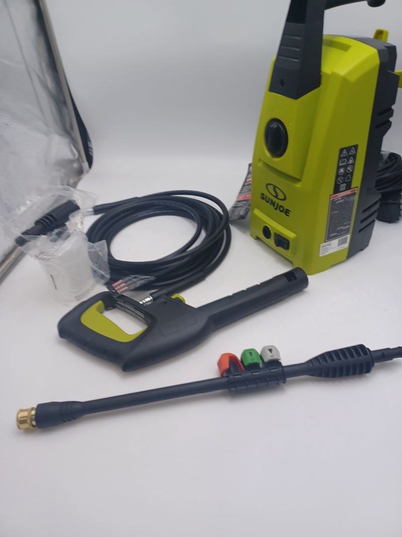 Sun Joe SPX1050 Electric Pressure Washer, 3 QDC Tips, Foam Cannon - Green Like New