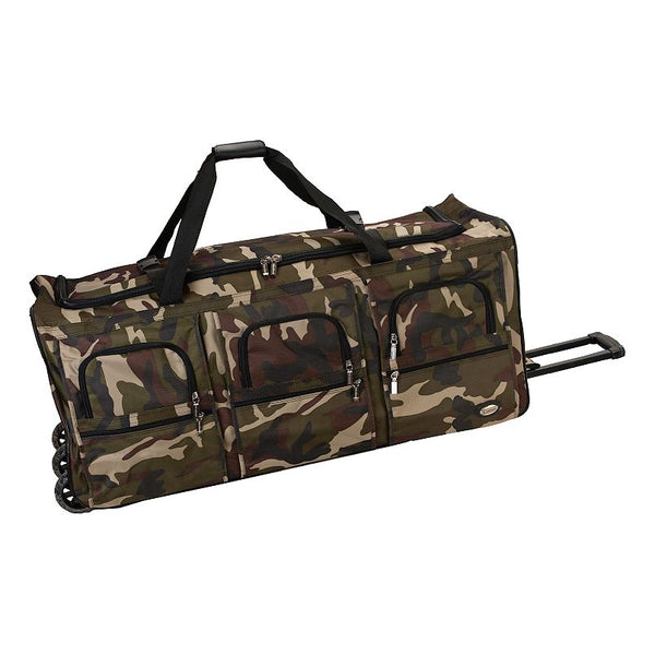 ROCKLAND CAMOUFLAGE ROLLING DUFFEL BAG WITH 3 WHEELS - CAMO - Like New