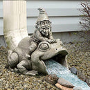 APC Goods Cute Playful Gnome Riding Frong Donspout Outdoor Extension Decoration - Brand New