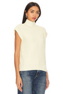 SNDYS MORA SWEATER TURTLENECK KNIT VEST - SIZE: WOMEN M - BUTTER YELLOW - Brand New