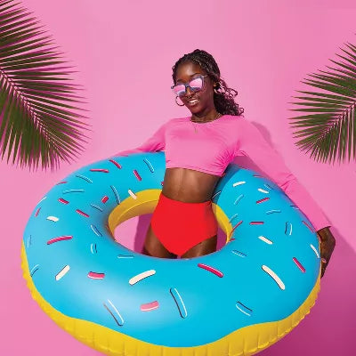 SUN SQUAD DONUT POOL FLOAT - DONUT BLUE SPRINKLE - Like New