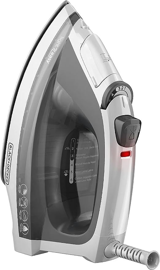 BLACK+DECKER Light ‘N Easy Compact Steam Iron Stainless Steel IR1020S - Grey - Like New