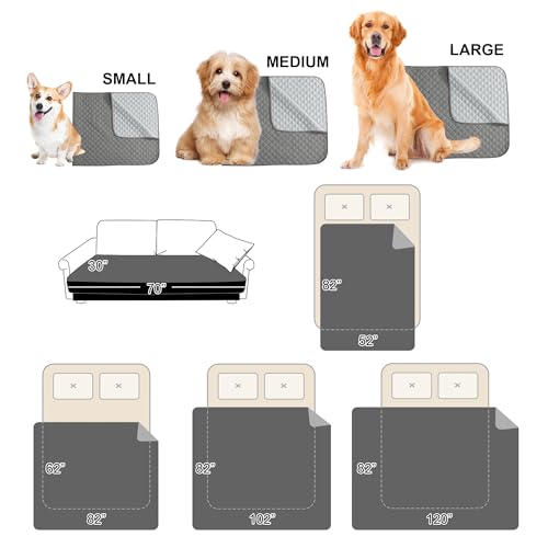 NICETOWN 100% Waterproof Dog Blanket Soft Pet bed Cover 30x70" - Dark Grey/Light - Like New