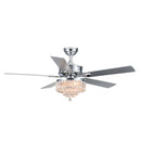 CO-Z 52-IN CHANDELIER CEILING FAN WITH LIGHT AND REMOTE ( 5 -BLADE ) - SILVER - Like New
