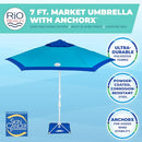 RIO BRANDS RIO BEACH 7' OUTDOOR MARKET UMBRELLA HIGH WIND STABILITY - TURQUOISE - Like New