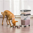 IRIS USA 30 lb + 11 lb Airtight Pet Food Storage Containers with Wheels - Brand New