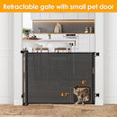 WOMHOM SAFETY 1ST RETRACTABLE GATE 55" WALL DOOR MESH GATE - BLACK - Like New