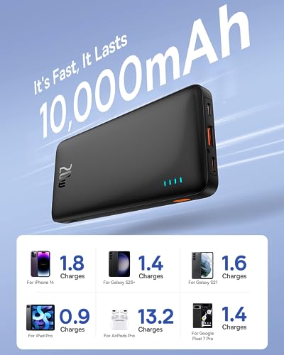 BASEUS PORTABLE CHARGER 20W PD QC POWER BANK 10000MAH SLIM PPAP10 - BLACK - Like New