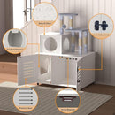 RYVORBE WHITE ALL-IN-ONE CAT CABINET WITH LITTER BOX ENCLOSURE CAT-LBE-WT - Like New