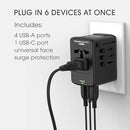 CONAIR FAST CHARGE UNIVERSAL TRAVEL ADAPTER - BLACK - Like New