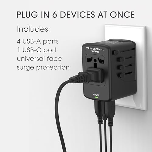 CONAIR FAST CHARGE UNIVERSAL TRAVEL ADAPTER - BLACK - Like New