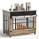 HugCoz 42" Large Dog Crate Furniture, Double Door Wooden Indoor Dog Kennel - Like New