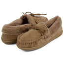FLOOPI WOMEN’S MICROSUEDE MOCCASIN SLIPPER - SIZE: WOMEN M - TAUPE - Brand New