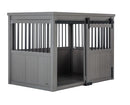 NEW AGE PET ECOFLEX HOMESTEAD SLIDING BARN DOOR FURNITURE STYLE DOG CRATE GRAY - Like New
