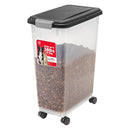 IRIS Airtight Dog Food Storage Container Up to 38 lbs Attachable Wheels - Black - Brand New