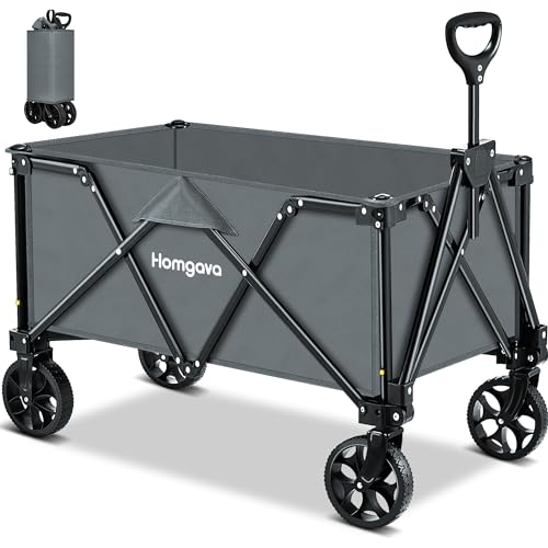 HOMGAVA COLLAPSIBLE FOLDING WAGON HEAVY DUTY,FOLDABLE UTILITY CART WITH WHEELS - Like New