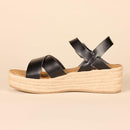 AMAZON ESSENTIALS WOMEN'S FLATFORM ESPADRILLE SANDAL SIZE 7 BLACK - Like New