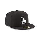 NEW ERA MLB UNISEX-ADULT LOS ANGELES DODGERS MEN 7 1/8 WOMEN 7 1/8 BLACK/WHITE - Like New