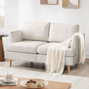 BFD MID CENTURY MODERN LOVESEAT COUCH, 56" EXTRA DEEP 2-SEAT SOFA - BEIGE - Like New