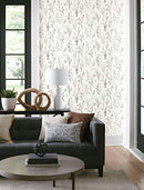 York Wallcoverings FH4026 Wildflower Sprigs Wallpaper Black/White - Brand New