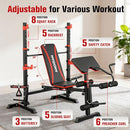 MAIDOMA FOLDABLE 1500LBS 8 IN 1 OLYMPIC WEIGHT BENCH, SQUAT - Scratch & Dent