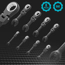 DURATECH Stubby Flex-head Ratcheting Combination Wrench Set, 8-piece - Black - Like New