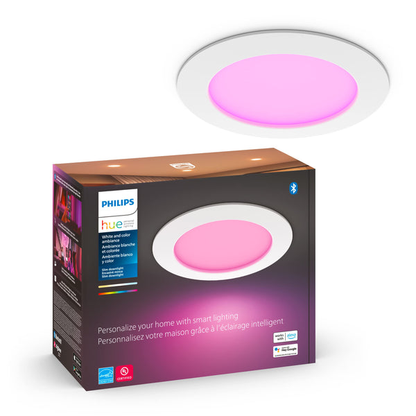 PHILLIPS HUE PHILIPS HUE SMART SLIM 6 INCH LED DOWNLIGHT WHITE AND COLOR - WHITE - Like New