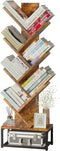 EASYCOM TREE BOOKSHELF METAL BASE 7 TIER BOOKCASE STORAGE - BROWN - Like New