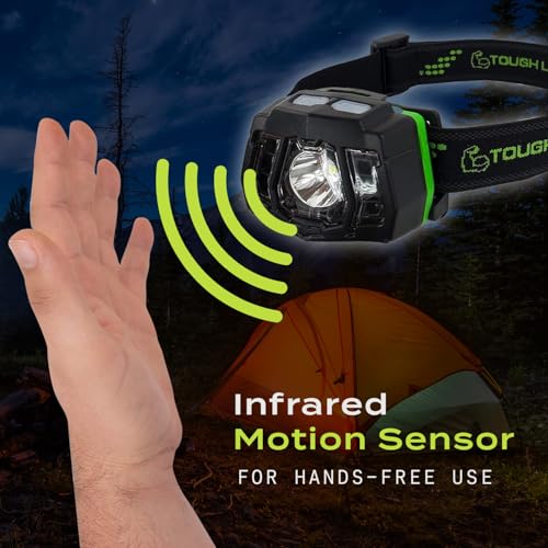 TOUGH LIGHT USB RECHARGEABLE LED HEADLAMP FLASHLIGHT WATERPROOF - GREEN - Like New