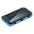 WINSWAY PORTABLE SOLAR PANEL POWER BANK, 10000MAH - BLUE/BLACK - Brand New