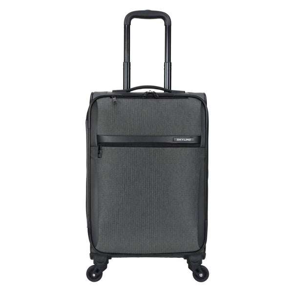 SKYLINE SOFTSIDE CARRY ON SPINNER SUITCASE - GRAY HEATHER - Like New