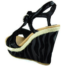 B0090XZTZY TOP Moda Women's Book-3 Black Black Ankle Strap Wedge Shoes, Size 8 - Brand New