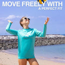 KANU SURF WOMENS KERI LONG-SLEEVE UPF 50+ RASHGUARD SIZE WOMEN L AQUA - Like New