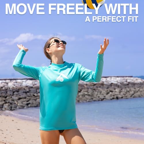 KANU SURF WOMENS KERI LONG-SLEEVE UPF 50+ RASHGUARD SIZE WOMEN L AQUA - Like New