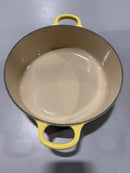 LE CREUSET ENAMELED CAST IRON SIGNATURE ROUND DUTCH OVEN LID, 3.5 QT - YELLOW - Like New