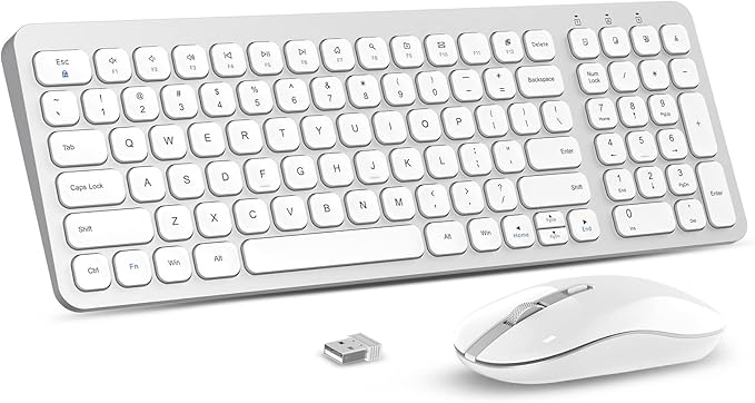 Cimetech Wireless Keyboard Mouse Combo Compact Less Noise KF002+M013 - Silver - Like New