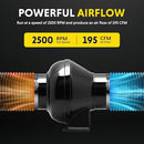IPOWER 4 INCH INLINE DUCT FAN 195 CFM VENTILATION FAN IPOWER-4IN - BLACK - Like New
