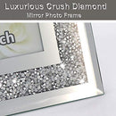 Crushed Diamond Wedding Mirror Photo Frame - Pack of 2 Pictures Frames - Multi - Like New