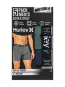 HURLEY REGRIND BOXER BRIEF (5-PACK), MEDIUM 32-34" - PALM TREE COMBO - BLACK - Brand New