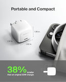 BELKIN 30W COMPACT USB C CHARGER BLOCK, FAST CHARGING FOR TRAVEL - WHITE - Like New