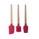 FARBERWARE MINI WOOD BAKING SET, INCLUDES A MINI BASTING BRUSH, SET OF 3 - RED - Brand New